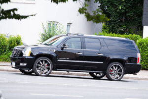 Black Cadillac Escalade luxury SUV
