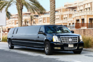 Black luxury limousine