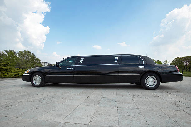 Elegant luxury stretched sedan limousine