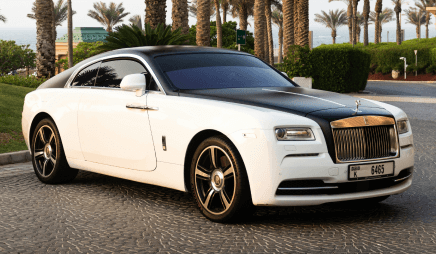 Luxury white chauffeur car