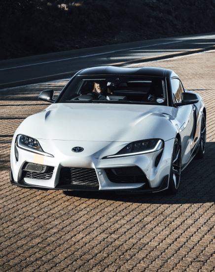 Elegant white luxury sedan
