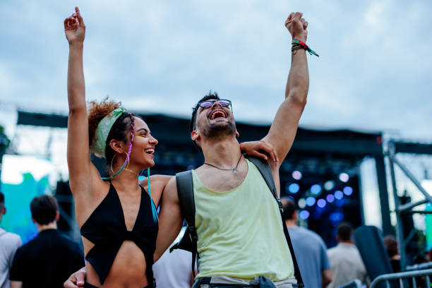 Live concert with vibrant crowd