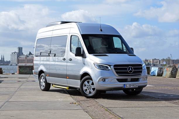 Executive shuttle van on the road